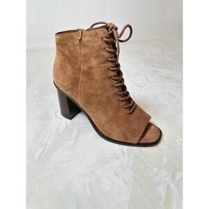 Frye Size 9 M Amy Suede Lace Up Peep Toe Booties